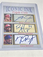 Iconic Ink Mike Trout Bryce Harper Kris Bryant