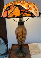 LE VERRE FRANCAISE CAMEO LAMP W/ CANDY CANE MARK