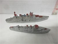PAIR OF VINTAGE TOOTSIE TOY NAVY SHIPS