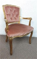 Chaise d'appoint en bois avec tissu velour