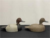 Bruce Woodman Hen & Drake Redhead Duck Decoys