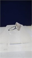 925 Sterling Silver Pave CZ Ring, Size 8