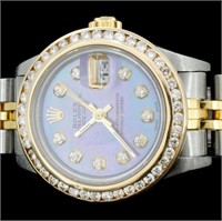 Diamond Ladies Watch: Rolex YG/SS DateJust