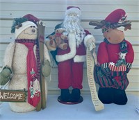 Porcelain Santa, Snowman & Reindeer