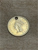 1856 $1 INDIAN PRINCESS GOLD COIN