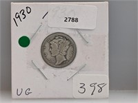 1930 90% Silver Mercury Dime