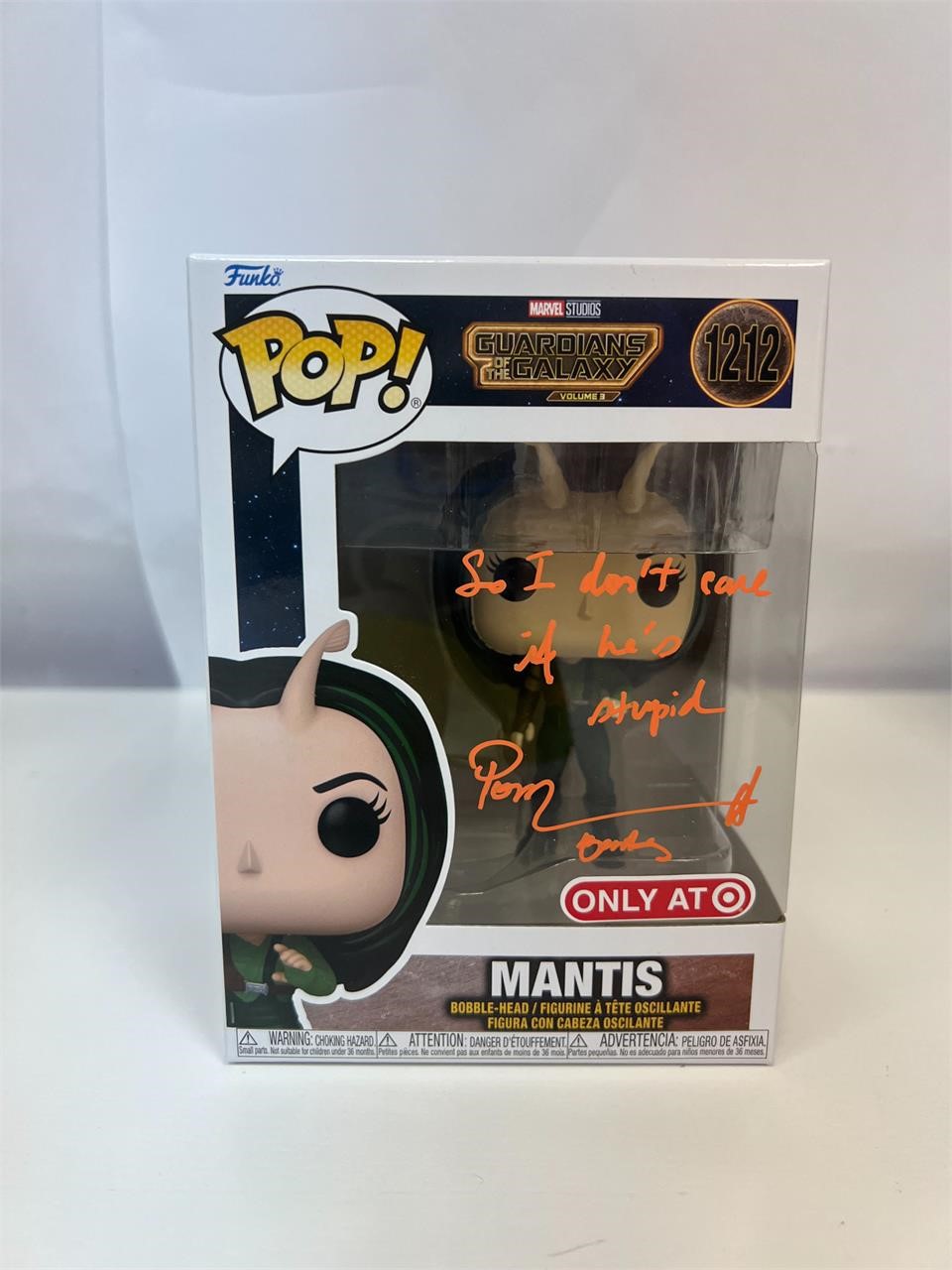 Autograph COA Funko Pop #1212