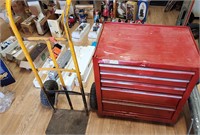 2 PC Lot 5 Drawer Craftsman tool Chest & A Dolly