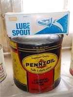 antique Pennzoil can and Lube spout