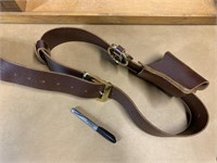 Leather belt and holster