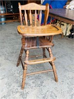 vintage wood high chair