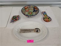 Glazed terracotta serving spoons