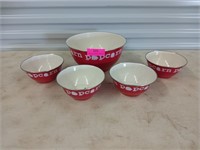 Five piece metal popcorn bowl