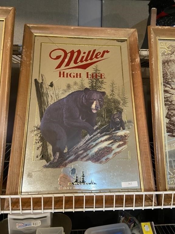 Miller high life mirror black bear wisconsin