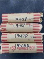 4 rolls of wheat cents