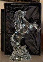 "Waterford" Rearing Horse Glass Sculpture