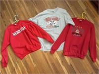 (3) vintage Nebraska football sweaters and