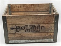 (SM) Vintage Wood Bowman Milk Crate 19x11x13