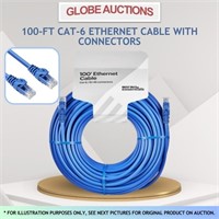 100-FT CAT-6 ETHERNET CABLE W/ CONNECTORS