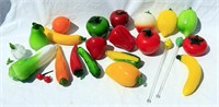 Large Lot of Glass Fruit and Vegetables