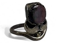 Signed Native American Sterling Gemstone Ring