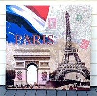 Big 32" PARIS, FRANCE Scene CANVAS WALL ART MURAL