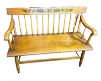 Vintage Hitchcock Style Spindle Back Bench