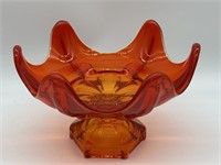 Viking Glass Persimmon Orange Compote