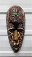 HAND DECORATED CARVED WALL MASK