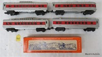 4 Lionel Red Stripe Lionel Lines Pass. Cars