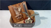 Resin Eagle sculpture & Thermometer