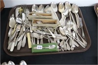 TRAY OF FLATWARE W/ 14 ASSORTED STERLING PCS.