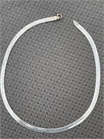 Italian Sterling Silver Herringbone Necklace