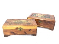 Pair of VIntage Cedar Boxes