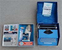 Skilcraft Microscope Lab & Sears Typewriter Toys