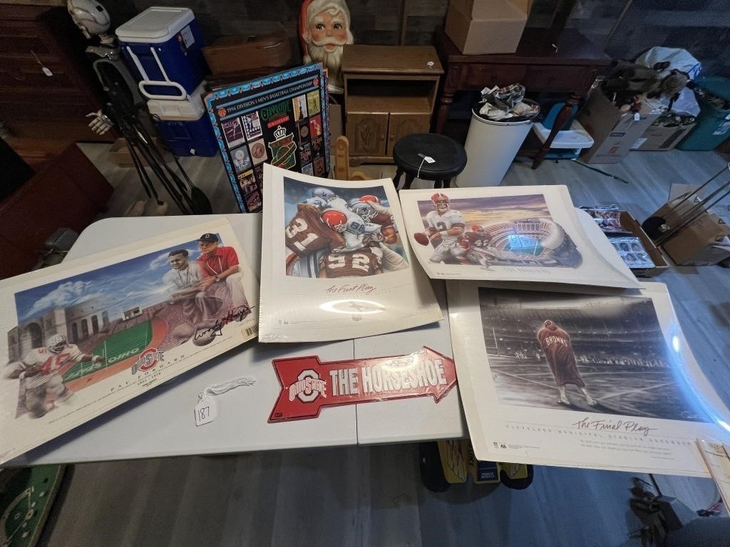 Browns and Ohio State Posters (Auto)