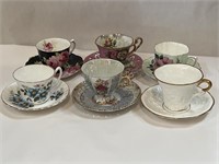 Lot of  6 Vintage Cups & Saucers