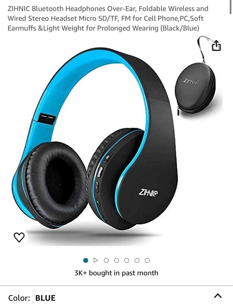 ZIHNIC Bluetooth Headphones Over-Ear