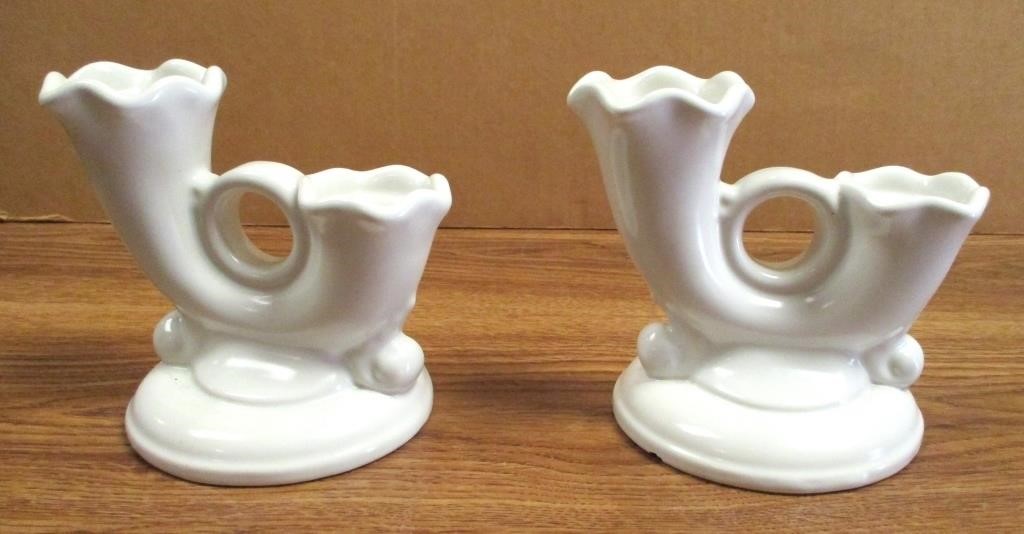 Pair of Abingdon Pottery Candleholders