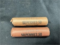 2 Rolls of 1943 Steel Cents