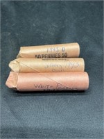 3 Rolls of 1943 Steel Cents P D S