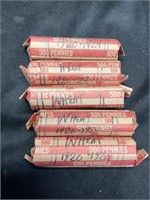 5 Rolls of Lincoln Pennies Dated 1920-1929