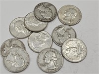 62D Silver Washington   10 Quarter  Coins