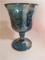 VINTAGE Carnival glass IRIDIZED BLUE GRAPE DESIGN