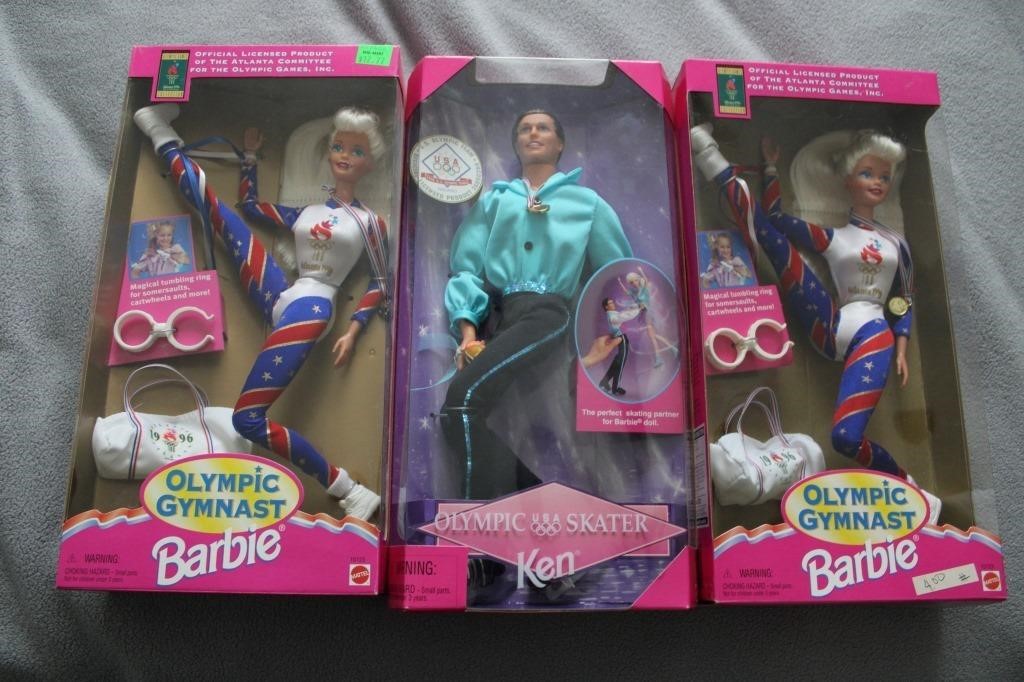 Olympic Gymnast Barbies & Skater Ken