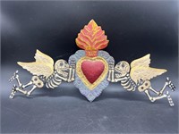 Sacred Heart with Calaveras Angels, Mexican Crafts