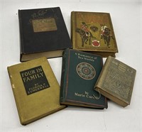 Antique Book Lot - Four in Family, Bunyan's Pilgri
