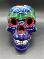 Hand-Painted Mexican Huichol Calavera Skull