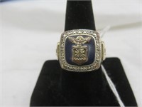 MAN'S USAF FLY FIGHT WIN RING WITH MILITARY CREST