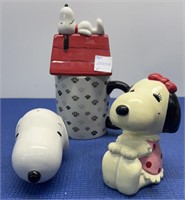 Vintage Snoopy and Friends 3 Pcs , Mug with Top